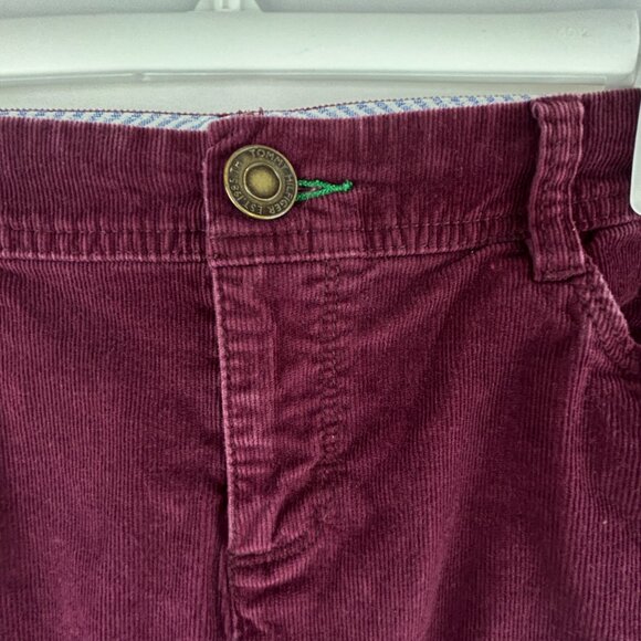 Tommy Hilfiger Preppy Burgundy Corduroy Mini Skirt - Size 8 - Picture 4 of 10